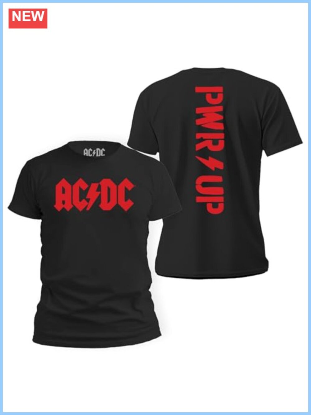 AC/DC Power Up T-Shirt Men Jagged Logo Rock Band Graphic Tee